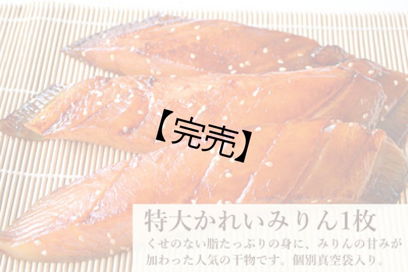 画像1: 【58セット対象】特大かれいみりん1枚（個別真空袋） (1)